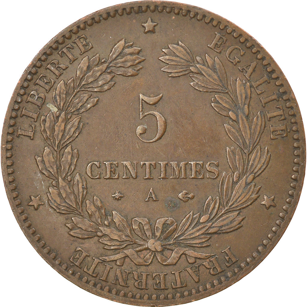 Coin, France, Cérès, 5 Centimes, 1879, Paris, EF(40-45), Bronze, KM:821.1