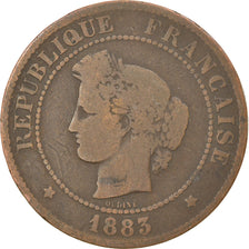 Coin, France, Cérès, 5 Centimes, 1883, Paris, EF(40-45), Bronze, KM:821.1