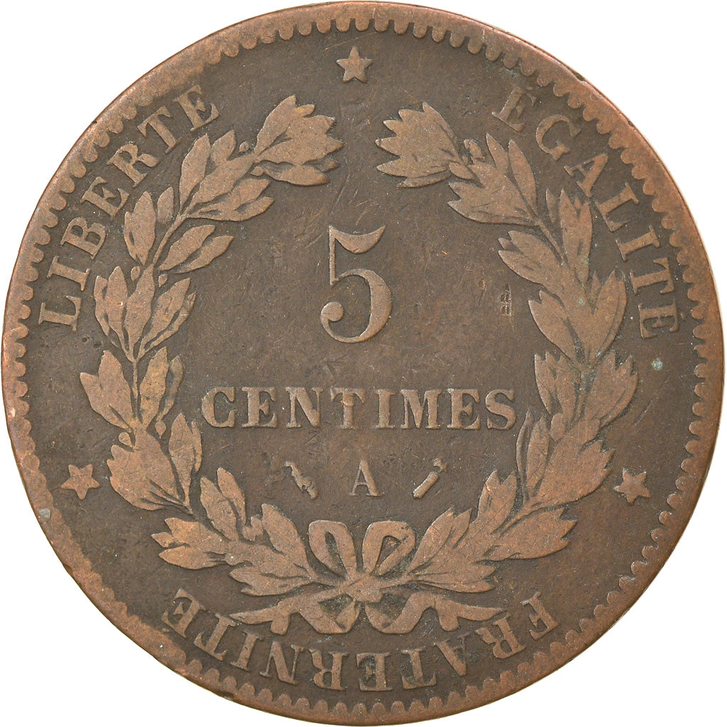 Coin, France, Cérès, 5 Centimes, 1883, Paris, EF(40-45), Bronze, KM:821.1