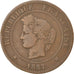 Moeda, França, Cérès, 5 Centimes, 1887, Paris, VF(30-35), Bronze, KM:821.1