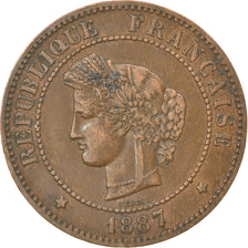Coin, France, Cérès, 5 Centimes, 1887, Paris, EF(40-45), Bronze, KM:821.1