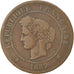 Moneta, Francia, Cérès, 5 Centimes, 1889, Paris, BB, Bronzo, KM:821.1