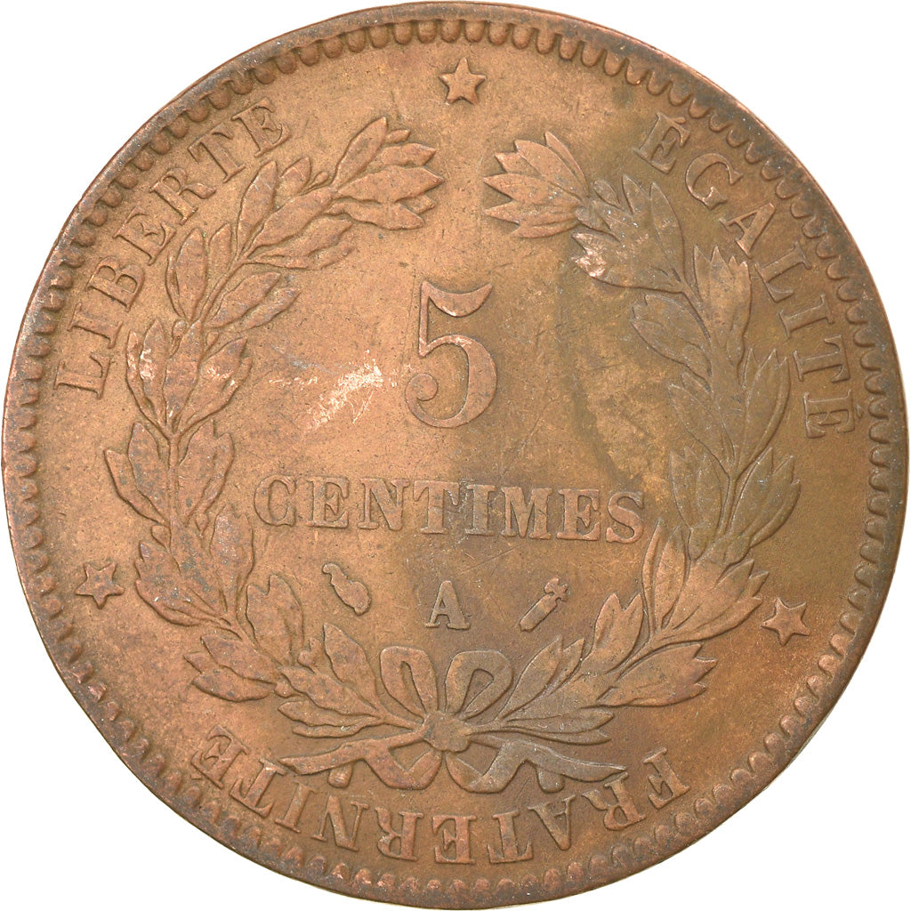 Münze, Frankreich, Cérès, 5 Centimes, 1893, Paris, S+, Bronze, KM:821.1