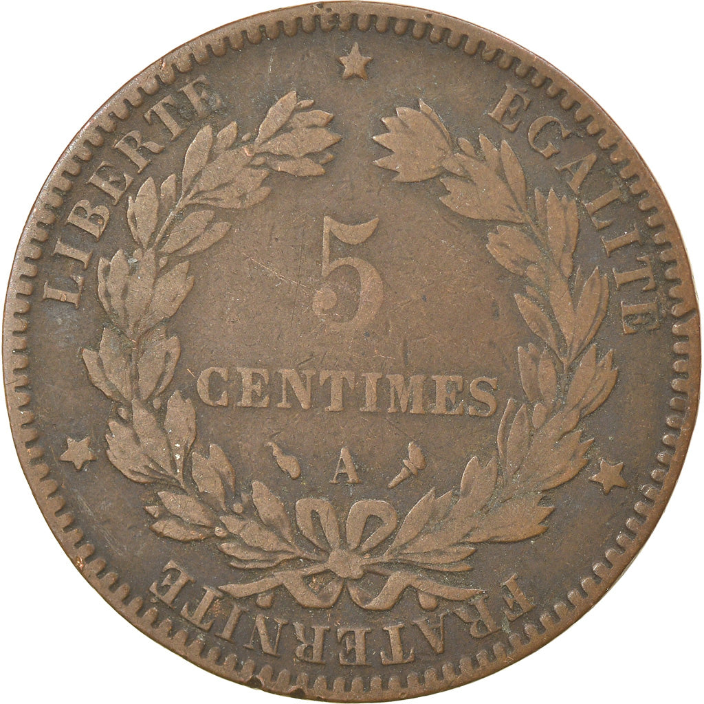 Moneta, Francja, Cérès, 5 Centimes, 1897, Paris, EF(40-45), Bronze, KM:821.1