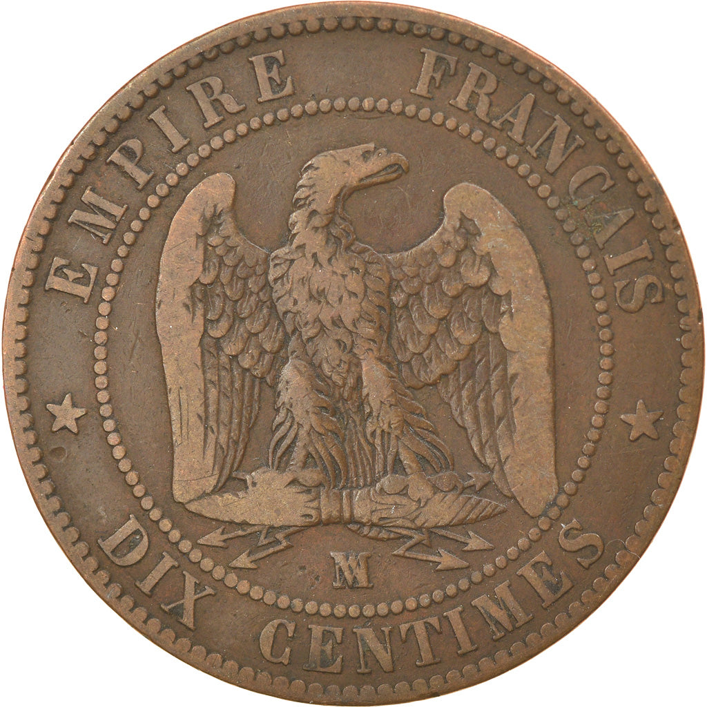 Moeda, França, Napoleon III, Napoléon III, 10 Centimes, 1853, Marseille