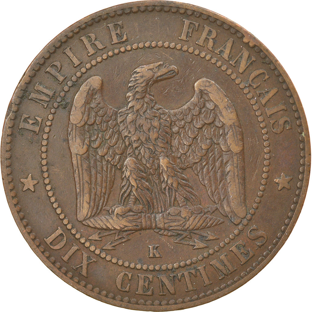 Moneta, Francja, Napoleon III, Napoléon III, 10 Centimes, 1855, Bordeaux