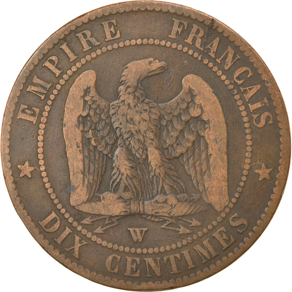 Moneta, Francja, Napoleon III, Napoléon III, 10 Centimes, 1857, Lille