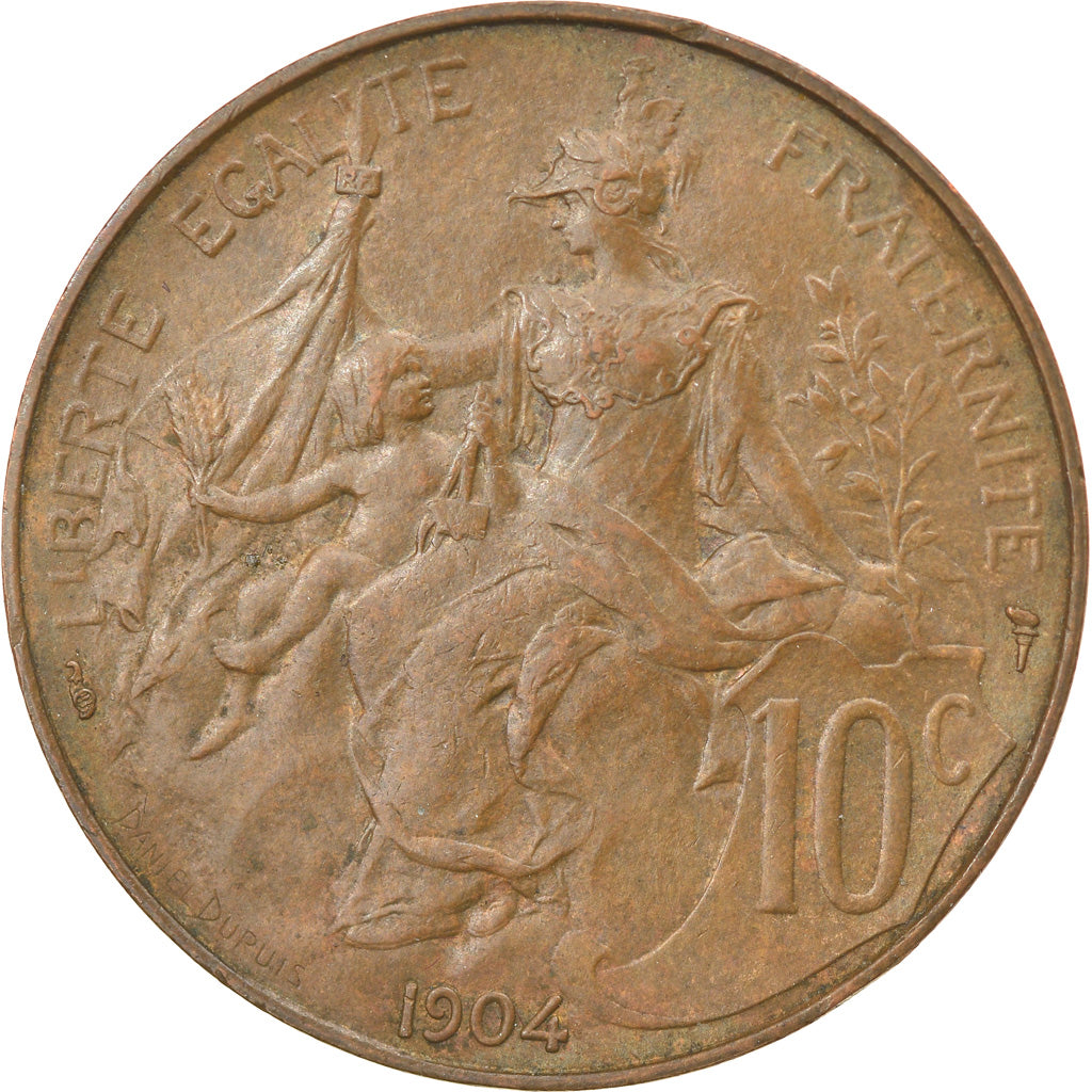 Münze, Frankreich, Dupuis, 10 Centimes, 1904, Paris, SS, Bronze, KM:843