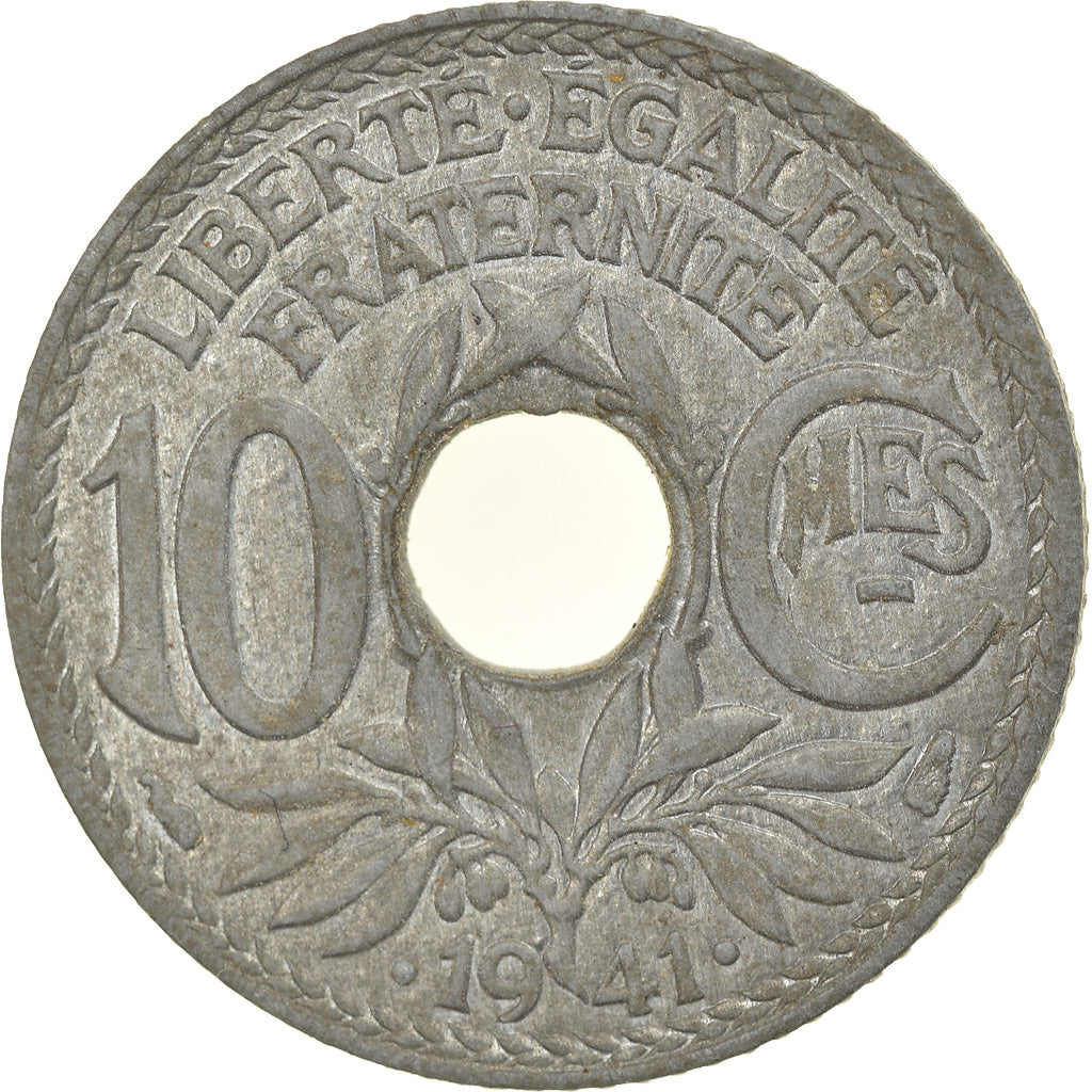 Moeda, França, 10 Centimes, 1941, Paris, VF(30-35), Zinco, KM:895, Gadoury:288