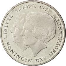 Coin, Netherlands, Beatrix, Gulden, 1980, AU(55-58), Nickel, KM:200