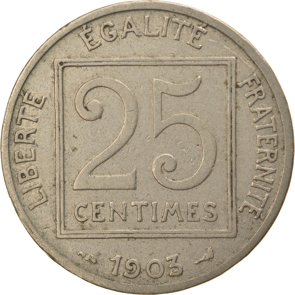 Monnaie, France, Patey, 25 Centimes, 1903, Paris, TTB, Nickel, Gadoury:362