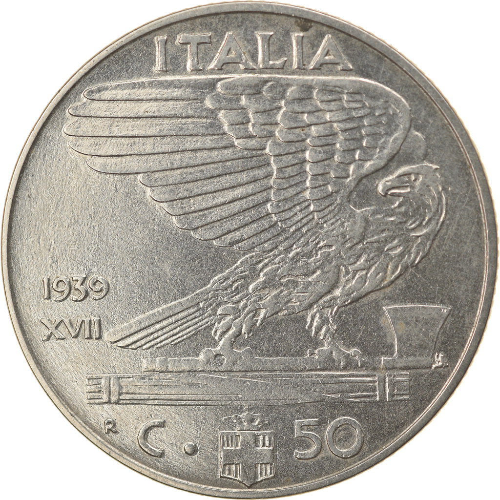 Moneta, Włochy, Vittorio Emanuele III, 50 Centesimi, 1939, Rome, EF(40-45)