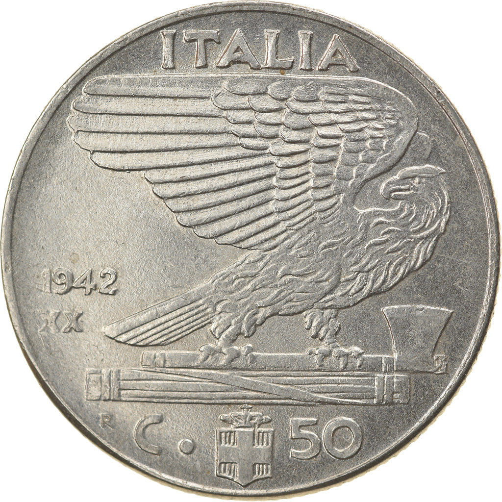 Moneta, Italia, Vittorio Emanuele III, 50 Centesimi, 1942, Rome, BB, Acciaio