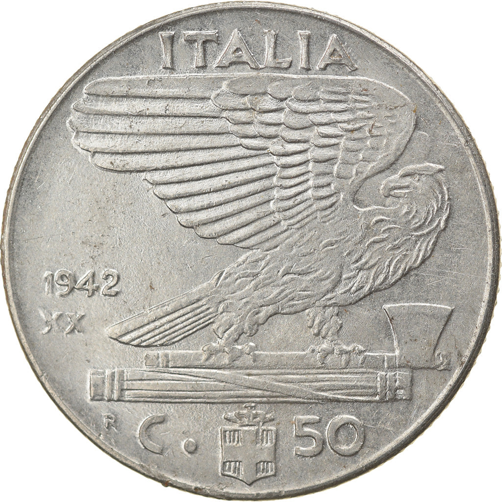 Coin, Italy, Vittorio Emanuele III, 50 Centesimi, 1942, Rome, EF(40-45)