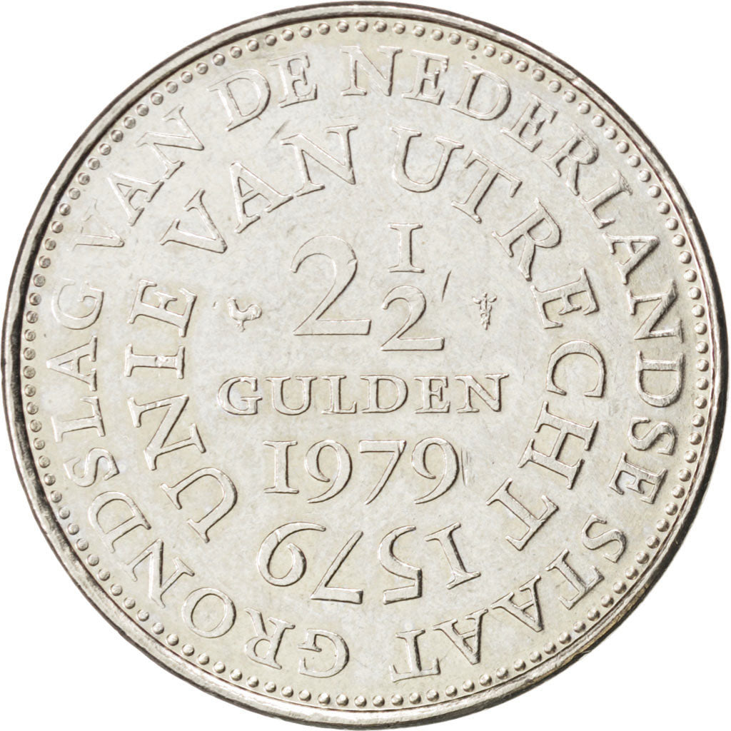 Coin, Netherlands, Juliana, 2-1/2 Gulden, 1979, AU(55-58), Nickel, KM:197