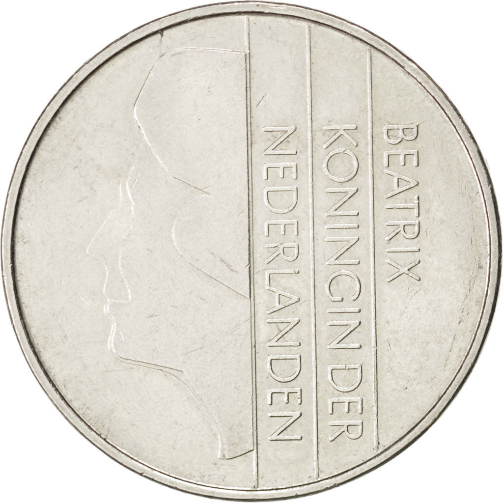 NETHERLANDS, 2-1/2 Gulden, 1982, KM #206, AU(50-53), Nickel, 29, 10.04