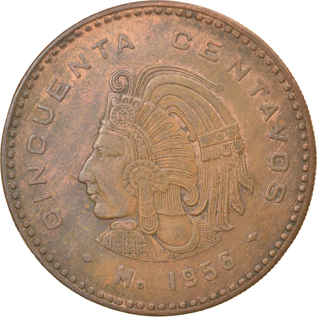 Monnaie, Mexique, 50 Centavos, 1956, Mexico City, TB+, Bronze, KM:450