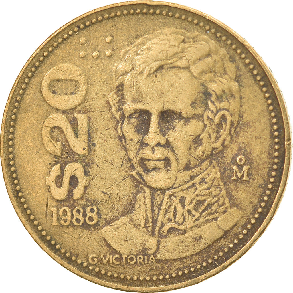 Coin, Mexico, 20 Pesos, 1988, Mexico City, VF(30-35), Brass, KM:508