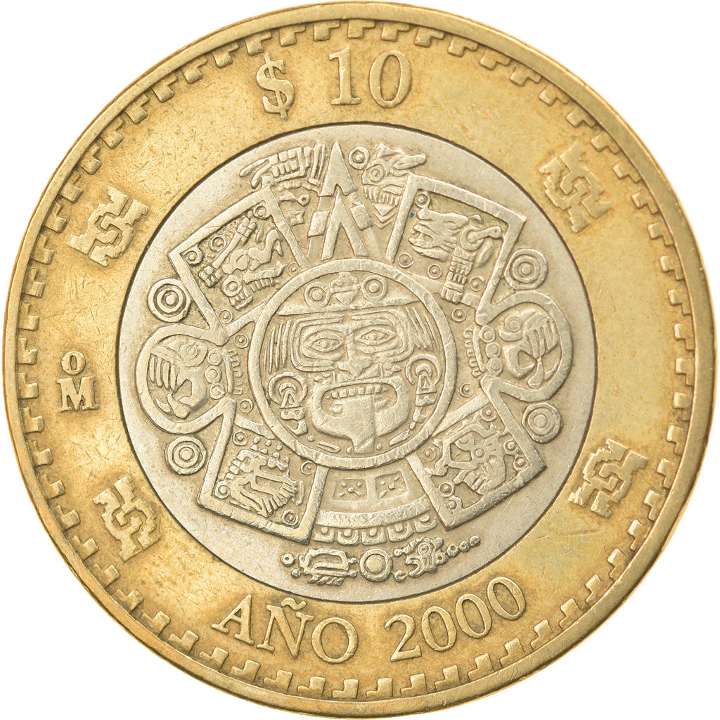 Coin, Mexico, 10 Pesos, 2000, Mexico City, EF(40-45), Bi-Metallic, KM:636