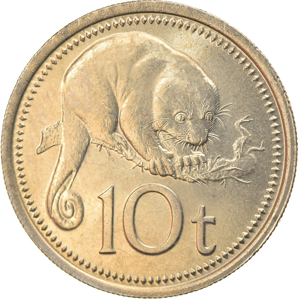 Coin, Papua New Guinea, 10 Toea, 1976, MS(63), Copper-nickel, KM:4