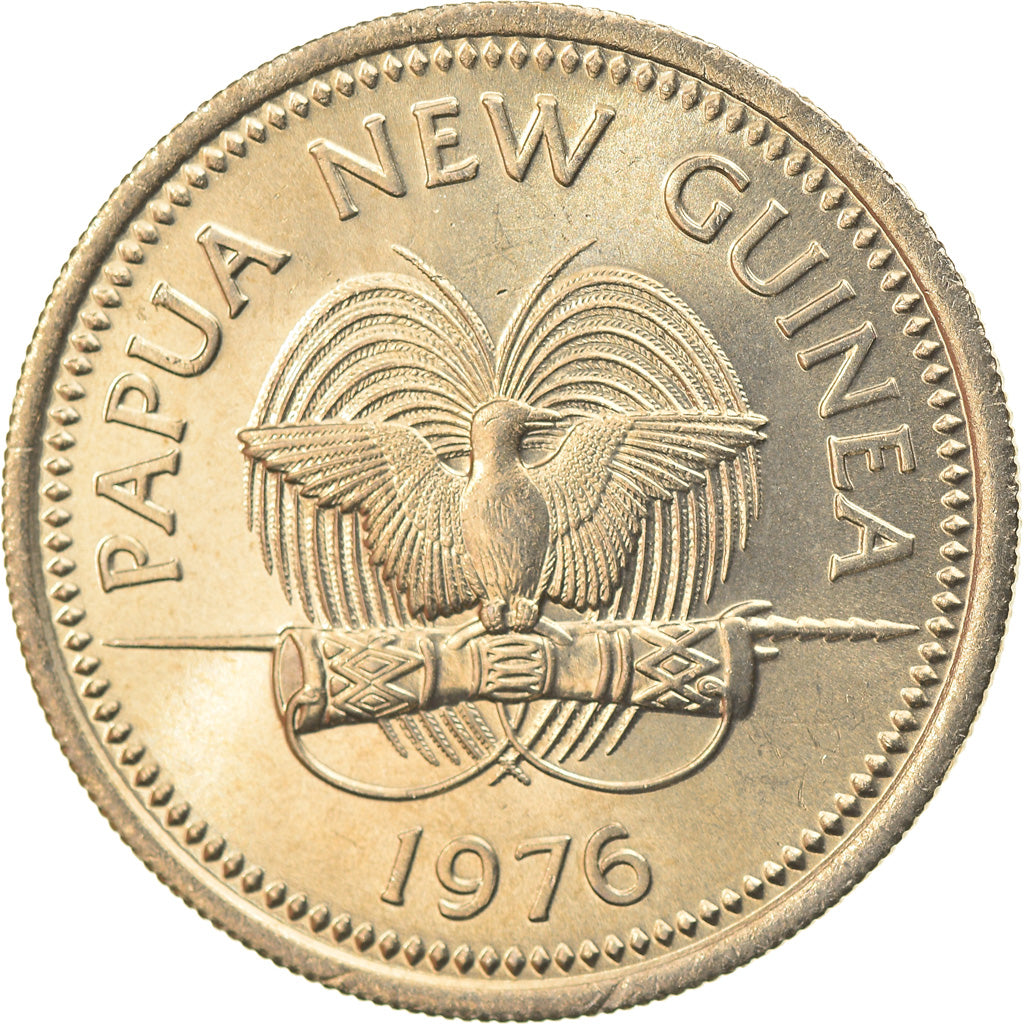 Coin, Papua New Guinea, 10 Toea, 1976, MS(63), Copper-nickel, KM:4