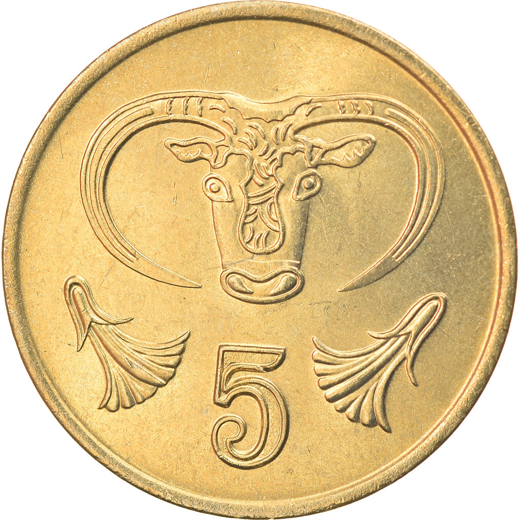 Coin, Cyprus, 5 Cents, 1988, MS(63), Nickel-brass, KM:55.2