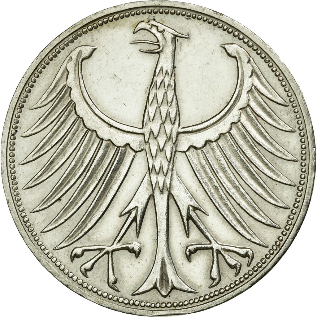 Monnaie, République fédérale allemande, 5 Mark, 1968, Karlsruhe, TTB+