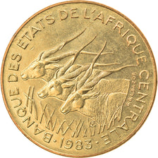 Coin, Central African States, 5 Francs, 1983, Paris, MS(63), Aluminum-Bronze