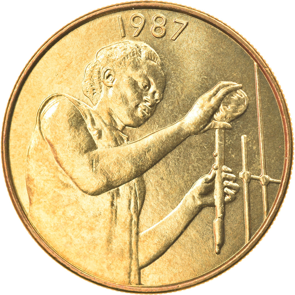 Coin, West African States, 25 Francs, 1987, Paris, MS(63), Aluminum-Bronze, KM:9