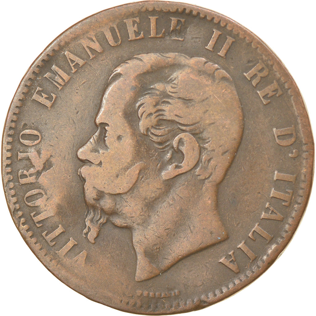 Monnaie, Italie, Vittorio Emanuele II, 10 Centesimi, 1863, TB+, Cuivre, KM:11.2