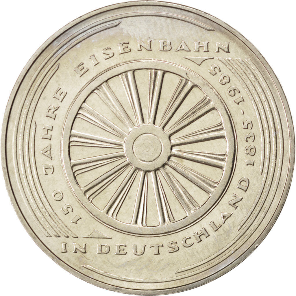 GERMANY - FEDERAL REPUBLIC, 10 Mark, 1985, Karlsruhe, KM #130, MS(60-62),...