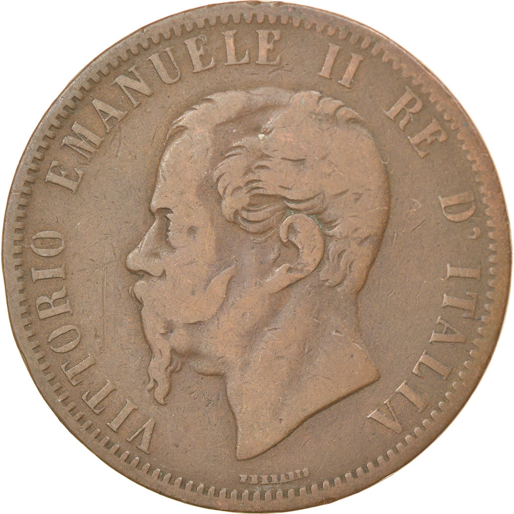 Münze, Italien, Vittorio Emanuele II, 10 Centesimi, 1866, Naples, S+, Kupfer