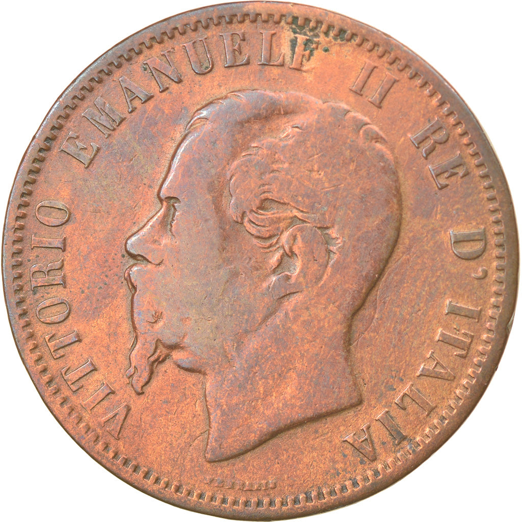 Münze, Italien, Vittorio Emanuele II, 10 Centesimi, 1866, Milan, S+, Kupfer
