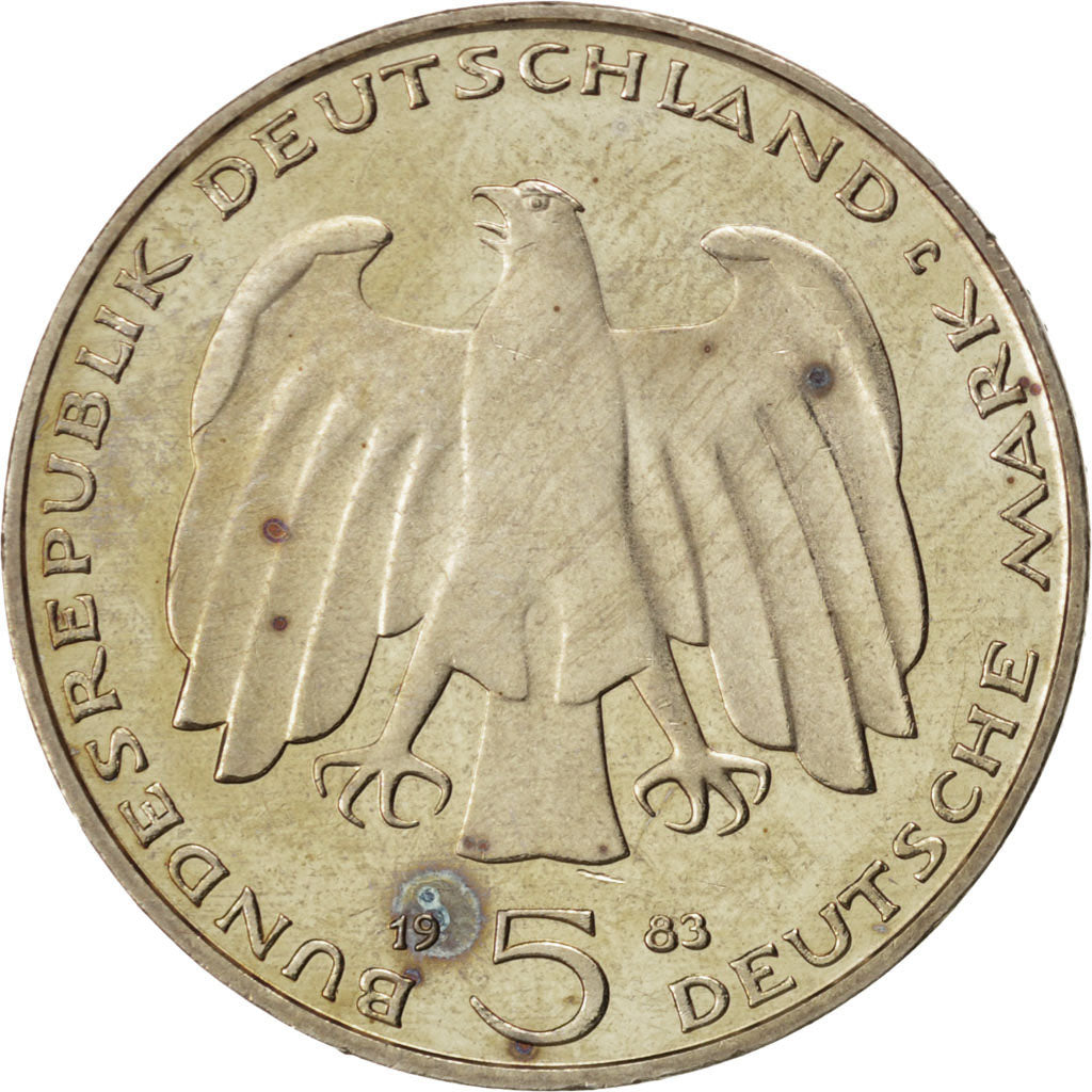 GERMANY - FEDERAL REPUBLIC, 5 Mark, 1983, Munich, KM #156, MS(60-62),...