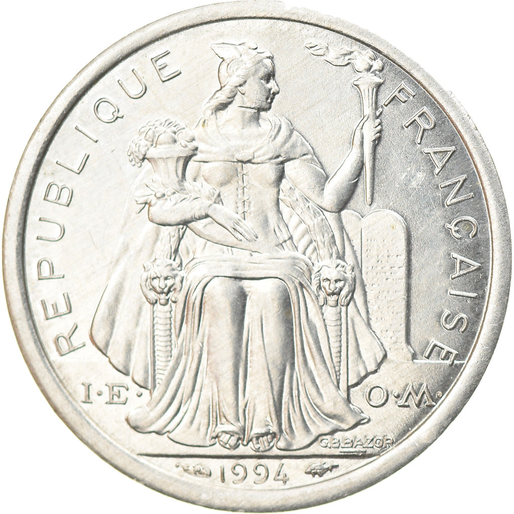 Münze, Neukaledonien, Franc, 1994, Paris, VZ, Aluminium, KM:10