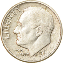 Coin, United States, Roosevelt Dime, Dime, 1962, U.S. Mint, Philadelphia