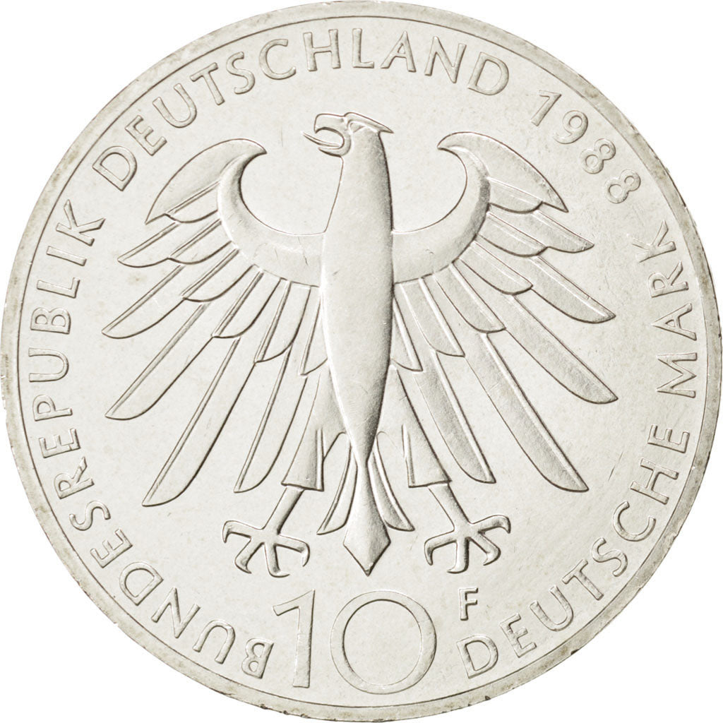 GERMANY - FEDERAL REPUBLIC, 10 Deutsche Mark, 1988, Stuttgart, KM #169,...