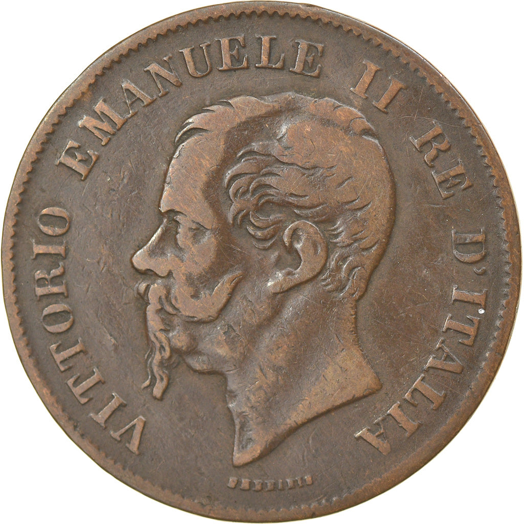 Monnaie, Italie, Vittorio Emanuele II, 5 Centesimi, 1862, Naples, TB+, Cuivre