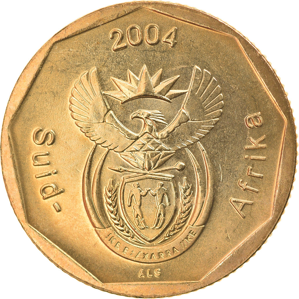 Moneta, Południowa Afryka, 50 Cents, 2004, Pretoria, AU(55-58), Brąz