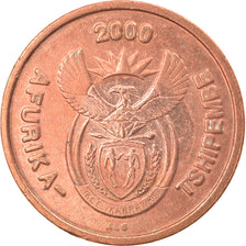 Moneda, Sudáfrica, 2 Cents, 2000, MBC, Cobre chapado en acero, KM:159