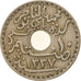 Moneta, Tunisia, Muhammad al-Nasir Bey, 10 Centimes, 1919, Paris, VF(30-35)