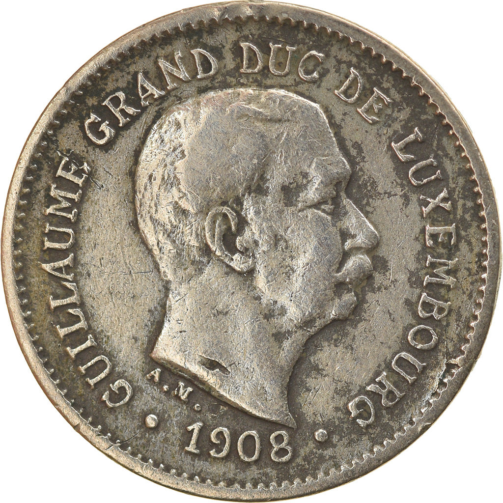 Coin, Luxembourg, William IV, 5 Centimes, 1908, VF(30-35), Copper-nickel, KM:26