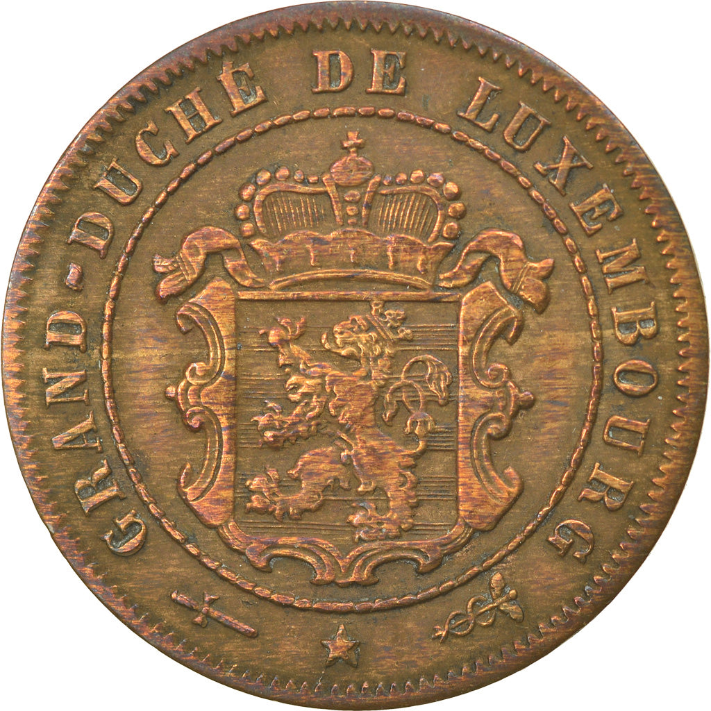 Coin, Luxembourg, William III, 2-1/2 Centimes, 1908, Utrecht, VF(30-35), Bronze