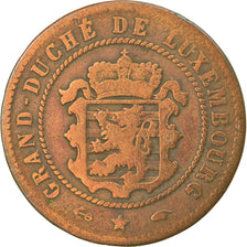 Moneta, Luksemburg, William III, 5 Centimes, 1855, Paris, VF(30-35), Bronze