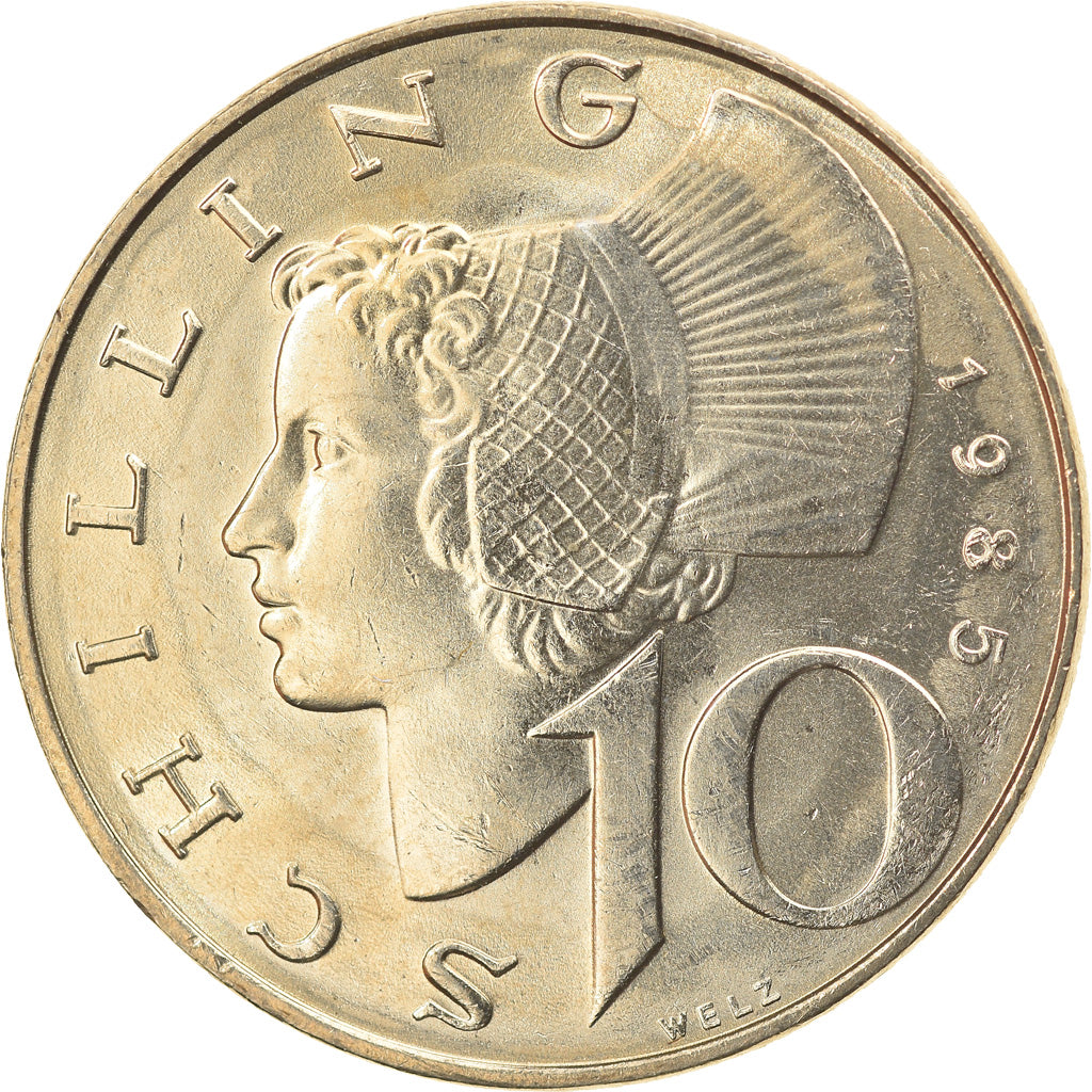 Coin, Austria, 10 Schilling, 1985, AU(55-58), Copper-Nickel Plated Nickel