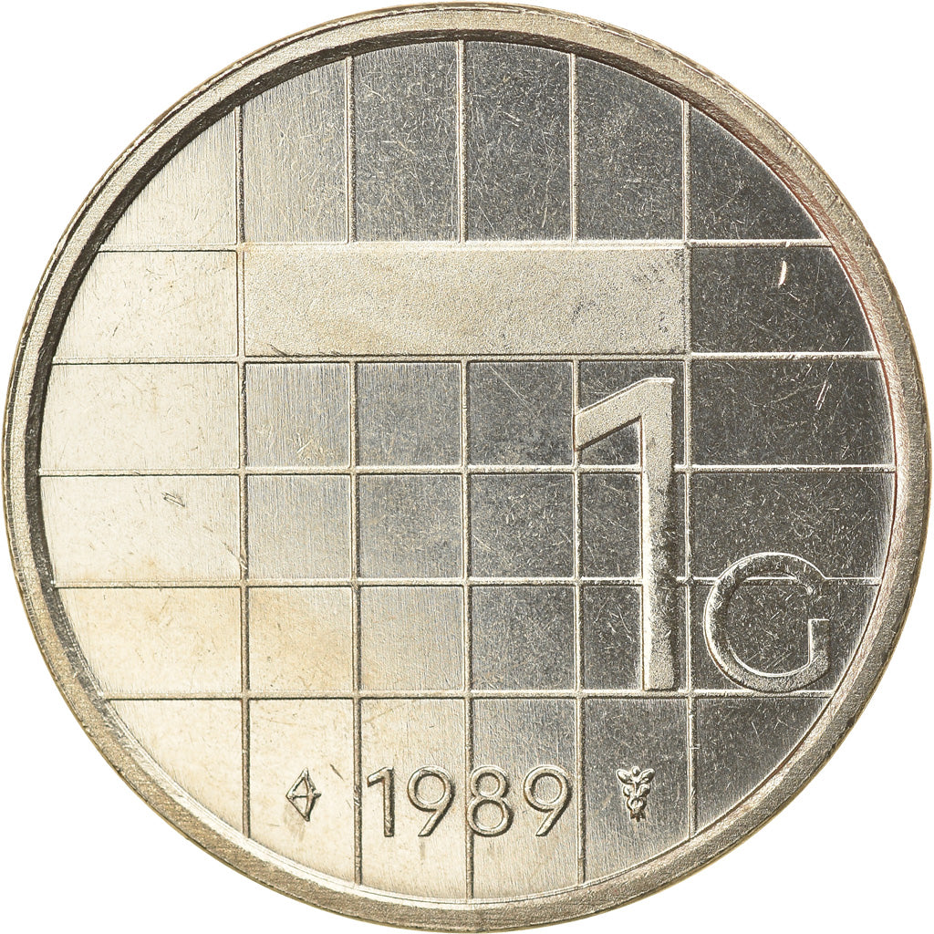 Monnaie, Pays-Bas, Beatrix, Gulden, 1989, TTB+, Nickel, KM:205