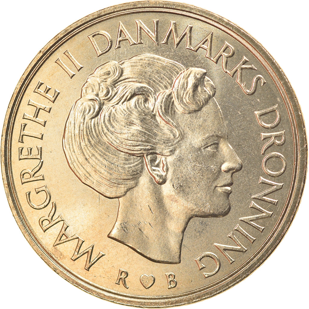 Moneta, Danimarca, Margrethe II, Krone, 1988, Copenhagen, SPL-, Rame-nichel