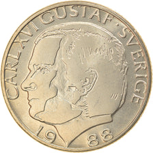 Moneta, Szwecja, Carl XVI Gustaf, Krona, 1988, AU(55-58), Miedź-Nikiel, KM:852a