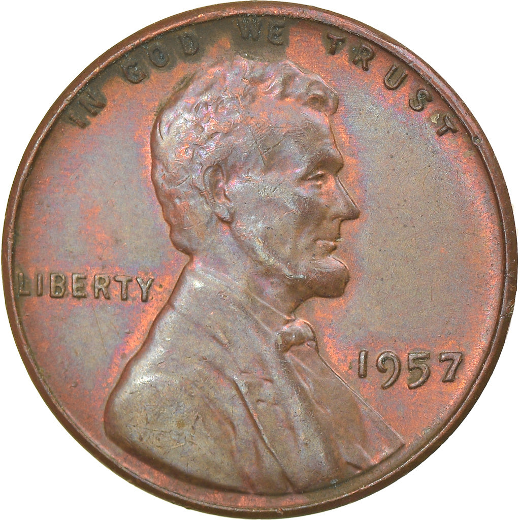 Moeda, Estados Unidos da América, Lincoln Cent, Cent, 1957, U.S. Mint