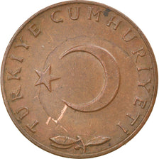 Moeda, Turquia, 5 Kurus, 1972, EF(40-45), Bronze, KM:890.2